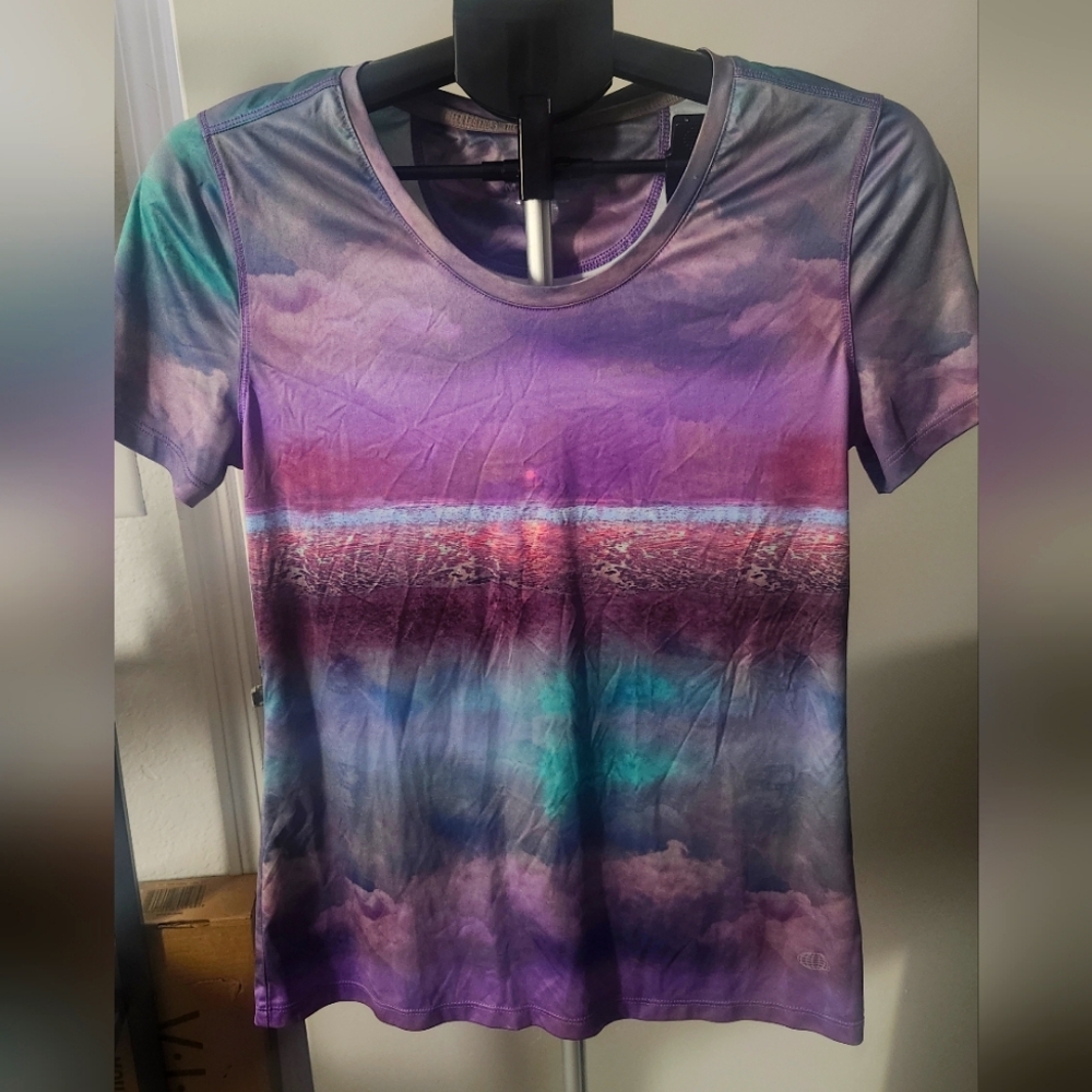 Reel Legends Blue and Purple Graphic Short Sleeve T-Shirt